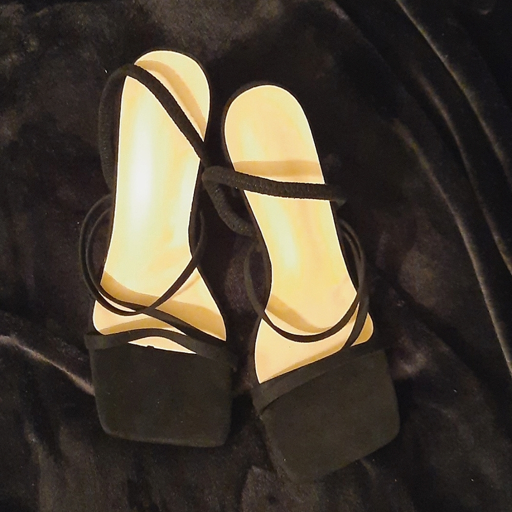 Black strappy heels